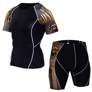 Ensemble Court Rash Guard pour Hommes sur Mesure Manches Courtes Vêtements MMA Dernier Design Respirant Imprimé Personnalisé Sublimation Nouveau Fabricant - Product Image 1