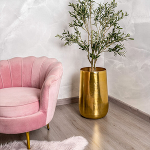 Maceta de flores doradas más vendida con color y tamaño personalizados para centros comerciales de hoteles en casa 35x35x56 cm comerciantes instantáneos - Product Image 1