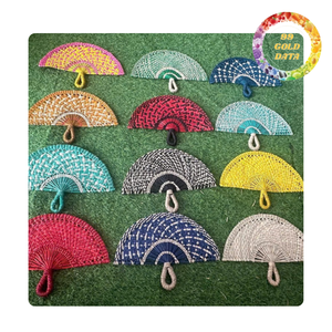 Ventilador de mano de algas marinas de Vietnam | Varios colores y patrones | Para decoración y regalo - Product Image 4