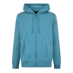 เสื้อฮู้ดสวมหัวแบบเรียบใส่ได้ทั้งชายและหญิงมีซิปมีกระเป๋ามีฮู้ดผ้าฟลีซผ้าฝ้ายหนาสำหรับฤดูหนาว - Product Image 2