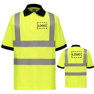 Polos DE SEGURIDAD reflectantes de alta visibilidad para hombre, camisetas de manga corta con cuello en contraste, logotipo personalizado, ropa de trabajo, camisetas para hombre - Product Image 2
