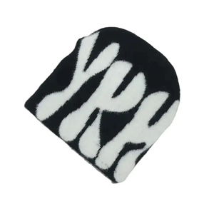 All Print Custom Logo Jacquard Knit Winter Beanie Low MOQ Classic BSCI No Cuff Fold for Men and Women - Product Image 5