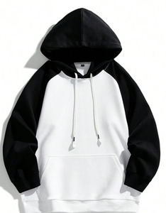 Pull à capuche à cordon de couleur noir et blanc Vêtements décontractés les plus populaires Bas quantité minimale de commande Fournisseur de sweats à capuche le plus vendu du Pakistan - Product Image 1