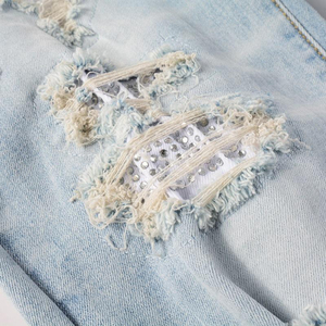 Jeans droits décontractés pour hommes, tendance streetwear, taille mi-haute, étiquettes privées personnalisées, impression 3D, léger, hiver, hip-hop, grande taille - Product Image 6