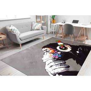 Alfombra con Diseño de Mono de Banksy - Alfombra de Arte Moderno, Alfombra Impresa, con Pelo Suave - Product Image 3