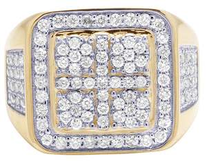 Anillo chapado en oro y diamante completamente helado estilo Hip Hop de plata S925 personalizado de lujo para hombre - Product Image 2