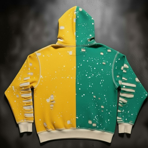 Sweat à capuche pour homme en maille épaisse avec broderie délavée et options personnalisées, sweat à capuche délavé pour homme - Product Image 2