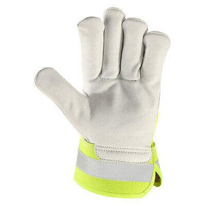 Gants de travail haute visibilité fabriqués avec une couche extérieure respirante et lisse Gants de travail haute visibilité conçus pour un travail sûr et un ajustement sûr - Product Image 5