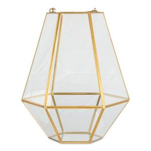 Vente en gros de nouveaux candélabres géométriques de couleur or et de haute qualité centres de table de mariage lanterne en verre - Product Image 1