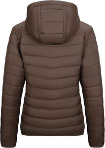 Outdoor Ventures Manteau d'hiver matelassé à fermeture éclair complète pour femmes imperméable à l'eau Veste bouffante à fermeture éclair complète Capuche en coton sur le devant - Product Image 2