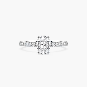 Anillo de Compromiso con Diamante Cultivado en Laboratorio de Corte Ovalado de 1.20 CTW, Certificado IGI, Oro Sólido de 14K - Product Image 1