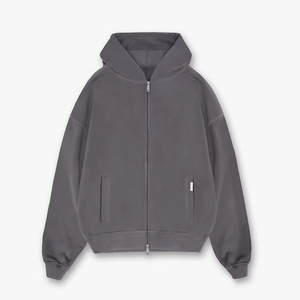 Precio barato OEM al por mayor Streetwear hombres Full Zip Up Hoodie diseño personalizado de alta calidad de algodón de gran tamaño sudaderas con capucha - Product Image 5