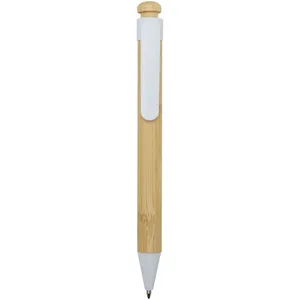 Penna a Sfera in Rattan e Bambù Ecologica, Gadget Sostenibile per l'Ufficio - Product Image 1
