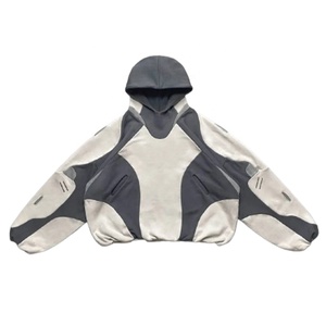 Vêtements streetwear urbains haut de gamme 100% coton 500 GSM, pull oversize imprimé personnalisé à blocs de couleur, style coréen, imprimé graphique - Product Image 1
