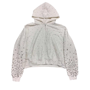 Incroyable sweat à capuche de haute qualité Rhinestone personnalisé doublé hiver grande taille hommes vierges sweats à capuche lourds - Product Image 1