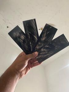 Plaques à rayures noires et blanches faites à la main pour l'artisanat naturel pour l'utilisation du verre en corne - Product Image 4