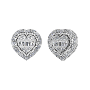 Boucles d'oreilles clous personnalisables en platine 950, diamant de laboratoire taille baguette certifié IGI, style religieux, faible MOQ, OEM ODM Inde - Product Image 2