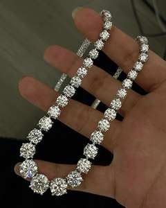 Cadena Cubana de Plata S925 con Incrustaciones de Diamantes Simulados VVS, Estilo Hip Hop, 3 Filas, 14mm 16mm 18mm 20mm, 100g - Product Image 2