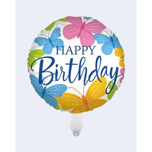 Globo de Feliz Cumpleaños de 45 cm, Decoración para Fiestas, Diseño de Mariposas - Product Image 1