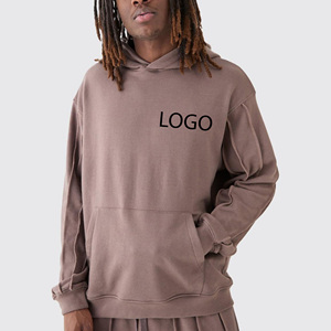 OEM de alta calidad sólido de gran tamaño pulóver sudaderas con capucha hombres logotipo personalizado básico Casual gota hombro sudaderas invierno 100% algodón - Product Image 4
