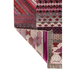 Alfombras Anudadas a Mano de Lana y Seda de Bambú con Patrón Geométrico Manchaha, Rosa y Morado para Uso Doméstico-Les-2847 - Product Image 5
