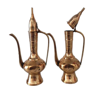 Bleu doré laiton Aftaba pour dessus de table maison Restaurant hôtel thé café vin décorations prix de gros café et thé ensembles - Product Image 4