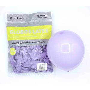Ballons en latex Party Love 12 cm Lilas Pastel 100 pièces Sac Décoratif - Product Image 1