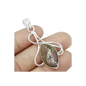 Último 925 plata esterlina sólida grano de café Natural jaspe piedra preciosa colgante hecho a mano joyería para mujeres - Product Image 3