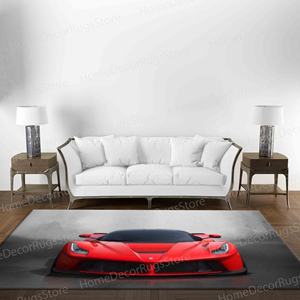 Alfombra con Estampado de Auto Rojo - Lavable a Máquina, Antideslizante, Diseño Personalizado, Alfombra Tipo Gobelino - Product Image 2