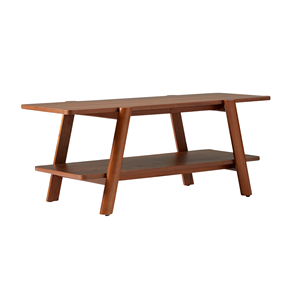 Modern Teak Wood <b>Console</b> <b>Table</b> With <b>Storage</b> Shelf Minimalist Entryway <b>Table</b> Living Room Furniture - Product Image 2