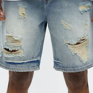 กางเกงยีนส์ขาสั้นคุณภาพสูง สีน้ำเงินกลาง สำหรับผู้ชาย สไตล์ลำลอง เหมาะสำหรับผู้ซื้อขายส่งจำนวนมาก พร้อมบริการ OEM กำลังเป็นที่นิยมในปี 2026 - Product Image 4