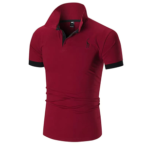 เสื้อเชิ้ตแขนสั้นผู้ชาย AL SAWAN INTERNATIONAL สีพื้น ปักโลโก้ ผ้าถักเนื้อนุ่ม โพลีเอสเตอร์/คอตตอน แห้งเร็ว สวมใส่สบาย - Product Image 2