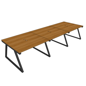 BFTB2013 TrapezBamboo II 6-Piece Cluster <b>Table</b> Foldable <b>Adjustable</b> Steel <b>Legs</b> Modern Office Furniture for Hotels Offices - Product Image 6