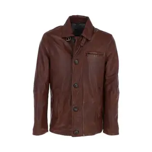 Премиум мужская кожаная куртка в красно-коричневой стильной верхней одежде для выдающегося вида Стильная мужская одежда премиум кожаная мода