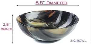 Cuenco para servir ensalada de cuerno tallado a mano minimalista textura rica desechable ecológico para Bodas de estilo escandinavo bajo - Product Image 2