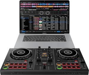 L Consola de audio de 2 cubiertas Consola de escenario de música de plástico alimentada por mezclador con fuente de luz eléctrica para uso de DJ - Product Image 1