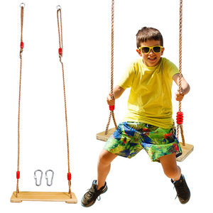 45*16cm regalo de Navidad adultos niños Columpio de juguete de madera columpio con cuerda juguetes niños interior al aire libre casa de juegos columpios de jardín de madera - Product Image 1