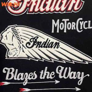 Veste universitaire en laine et cuir pour hommes, design OEM, avec col montant, logo personnalisé, broderie en chenille, vêtements de rue pour l'hiver - Product Image 3