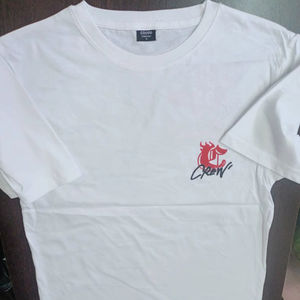 Camiseta de punto informal con estampado de algodón 100% personalizado de alta calidad para hombre, camiseta de manga corta transpirable de secado rápido teñida con hilo - Product Image 1