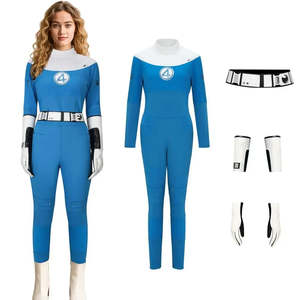 Disfraz de la Mujer Invisible de Les Quatre Fantastiques con Patrón de Personaje para TV y Estilo Medieval, Azul Marino para Invierno y Verano - Product Image 1