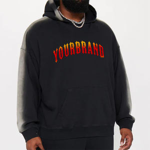 Sweat-shirt à capuche surdimensionné en molleton épais de coton brodé pour homme, qualité supérieure, grandes tailles, collection hiver OEM - Product Image 4