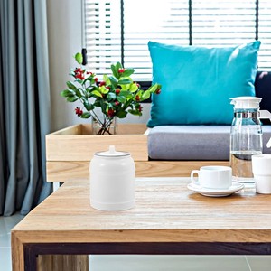 Pot de rangement en céramique haut de gamme avec couvercle, récipient hermétique pour aliments, organisateur de cuisine durable, rangement élégant pour comptoir - Product Image 4