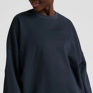 เสื้อสเวตเชิ้ตผู้หญิงขายส่ง ผ้าฟลีซ แขนยาว ทรงโอเวอร์ไซส์ ผ้าคอตตอนผสม คอกลม สไตล์ลำลอง อุ่นสบาย สำหรับฤดูหนาว สตรีทแวร์ ด้านหน้า - Product Image 2