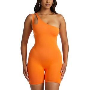 Bodysuits de Yoga de Una Pieza para Mujer, Moda al por Mayor, Moldeadores, Ajustados, de Un Hombro, Sexys, Transpirables, Sin Costuras, de Spandex/Nailon - Product Image 3