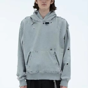 Sweat à capuche ample en coton lourd de haute qualité, design délavé pakistanais, impression en relief, tissu polaire, streetwear d'hiver, uni - Product Image 2