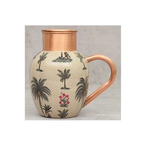 เหยือกทองแดงวัสดุทนทานด้ามจับทองเหลืองแบบโบราณ - Product Image 3