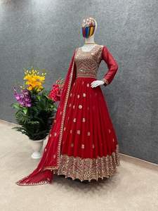 Festival-vestido de trabajo con bordado pesado, Colección especial con hermoso Color, tela de Georgette de imitación - Product Image 3