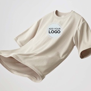 Camiseta de gran tamaño con logotipo personalizado 100% algodón AIRism para hombre, camisetas lisas de gran tamaño, Camiseta de algodón de manga corta con cuello redondo, camiseta Unisex - Product Image 3