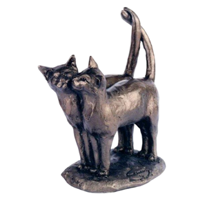 Escultura de Animal de Metal hecha en estilo Vintage con estatua de gato de bronce de fundición hecha a mano realista hecha a mano - Product Image 4