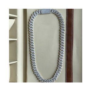 925 Silver Rhodium Plated 14mm 18inch Moissanite Diamond Custom Luxury Cuban Link Chain <b>Necklace</b> Iced Hip Hop Wedding Party Gift - Product Image 1